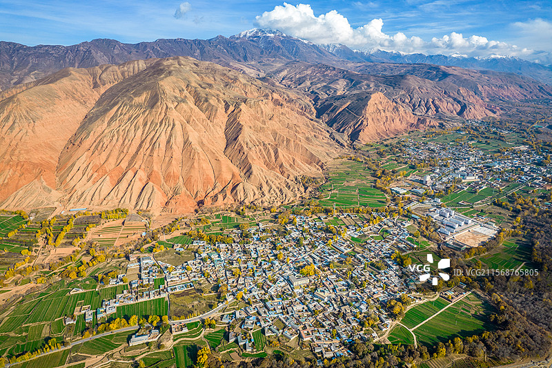 中国青海省海东市循化县航拍图片素材