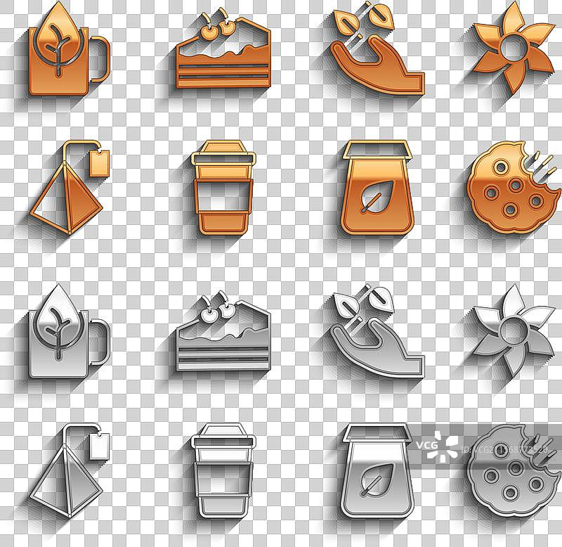 茶杯、花饼干或饼干茶图片素材