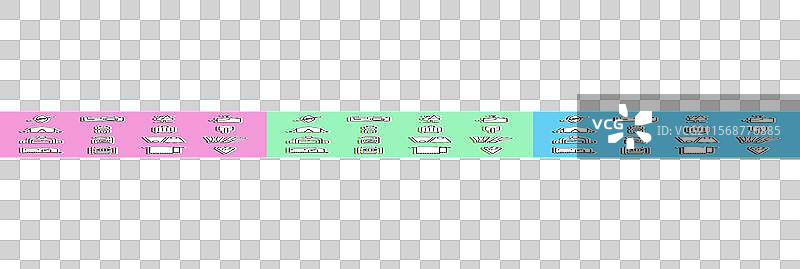 橡胶拖鞋中的华夫筒冰淇淋排成一行图片素材