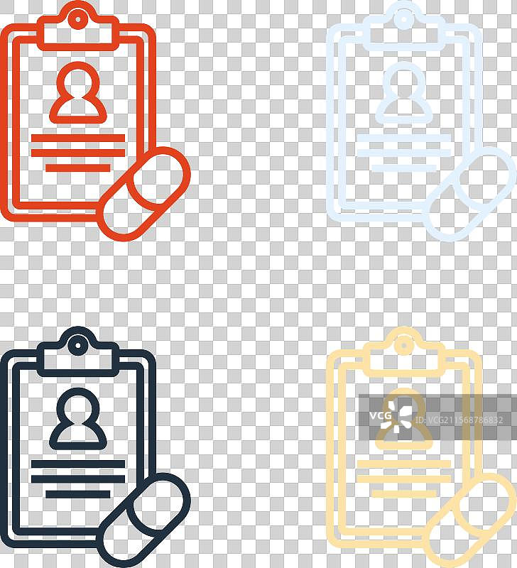 波普艺术风格的医疗处方图标，独立展示图片素材