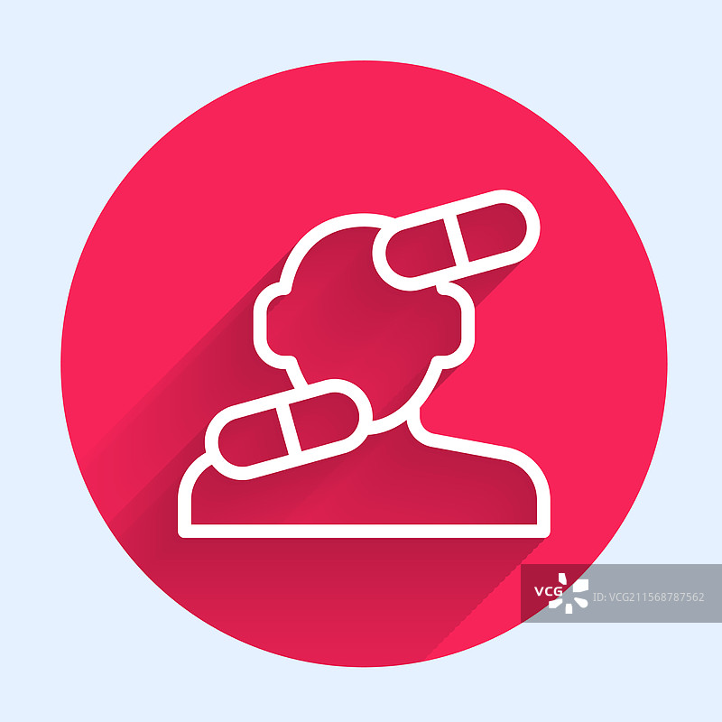 长形白色镇静药丸图标图片素材