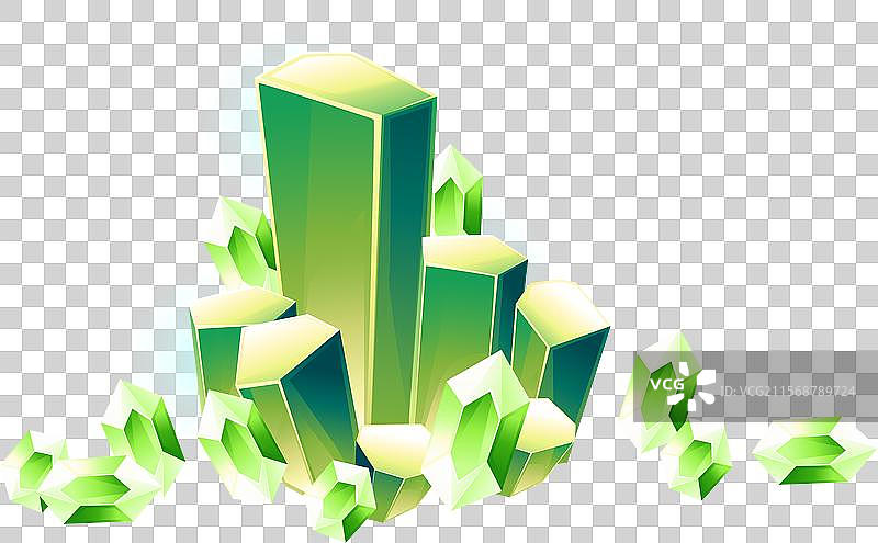 绿色大光泽矿石平面孤立图图片素材