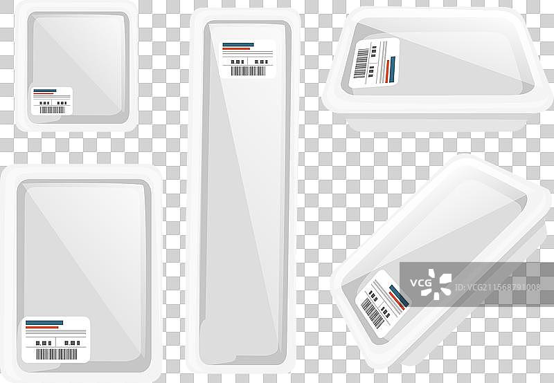 一套带有泡沫塑料的真空密封包装图片素材