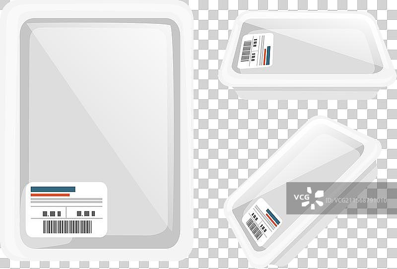 一套带有泡沫塑料的真空密封包装图片素材