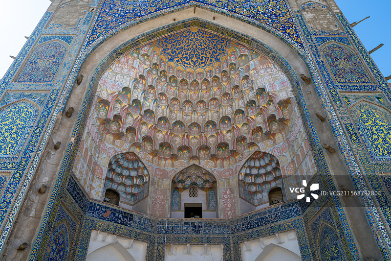 乌兹别克斯坦布哈拉古城Abdulaziz Khan Madrassah经学院，中亚，亚洲图片素材