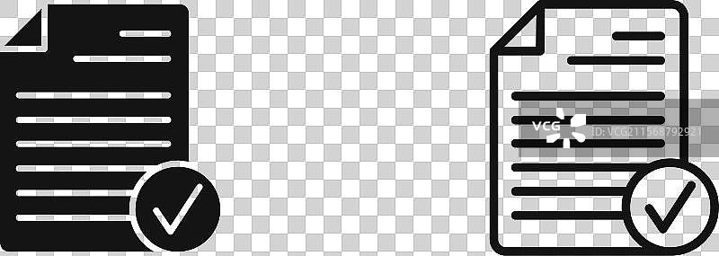 带有勾号的接受文件图标图片素材