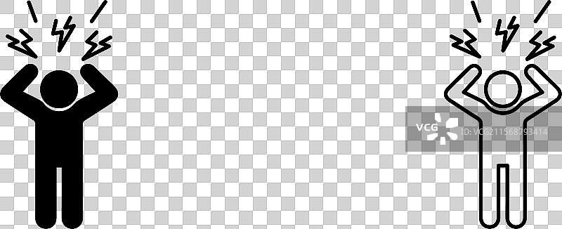 焦虑或压力表现的人物图标图片素材