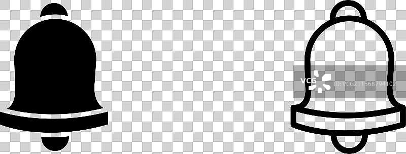 实心和轮廓风格的铃铛图标图片素材