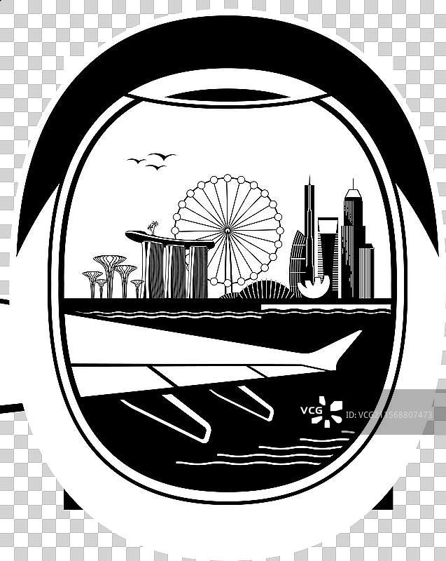 从客机上俯瞰新加坡的景色图片素材