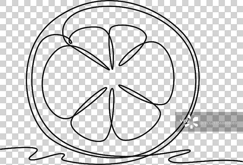 连续一笔画的半切健康食品图片素材