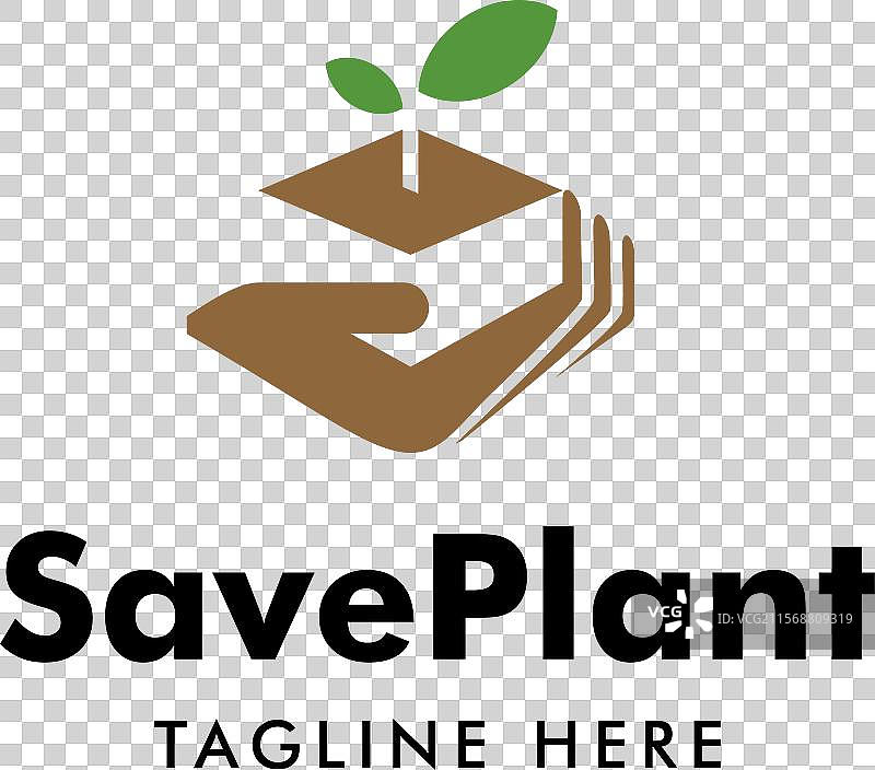 手握植物的标志图片素材