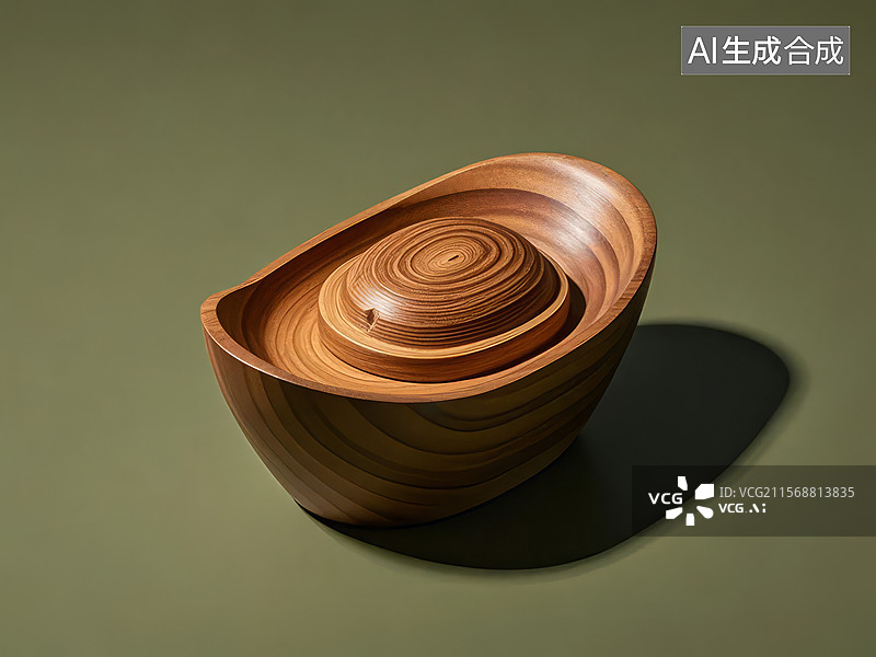 【AI数字艺术】木制碗套装图片素材