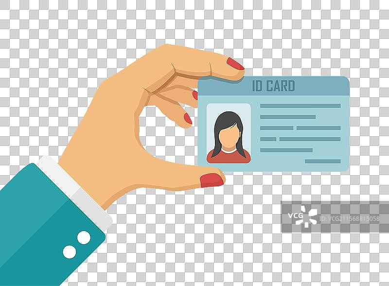 手持驾驶执照图标，扁平风格图片素材