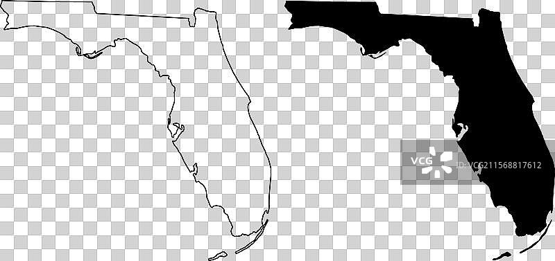 美国佛罗里达州平面地图集图片素材