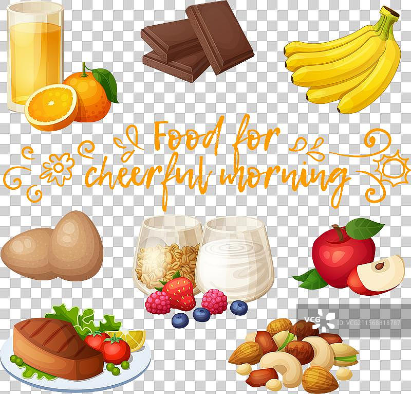 充满活力的美食组合，让早晨愉悦无比图片素材
