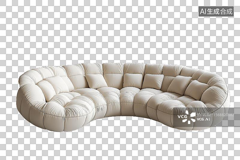 【AI数字艺术】现代白色弧形沙发图片素材