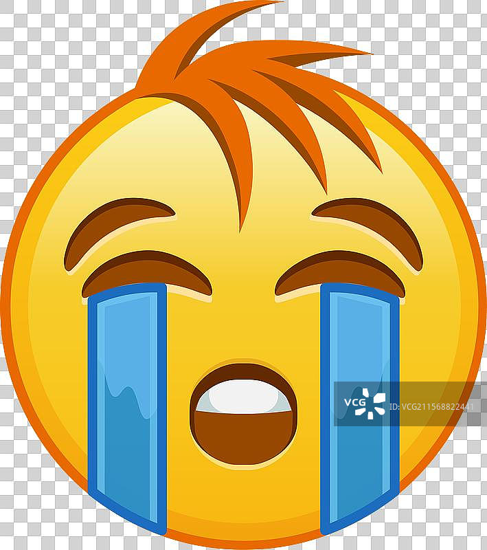 大号黄色表情符号哭得很大声图片素材