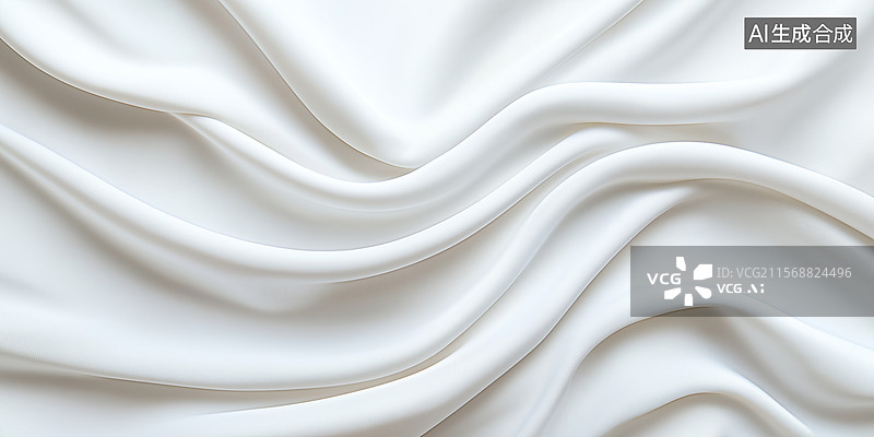 【AI数字艺术】白色丝绸褶皱纹理图片素材