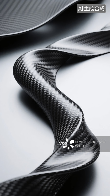 【AI数字艺术】碳纤维材料的弯曲形状图片素材