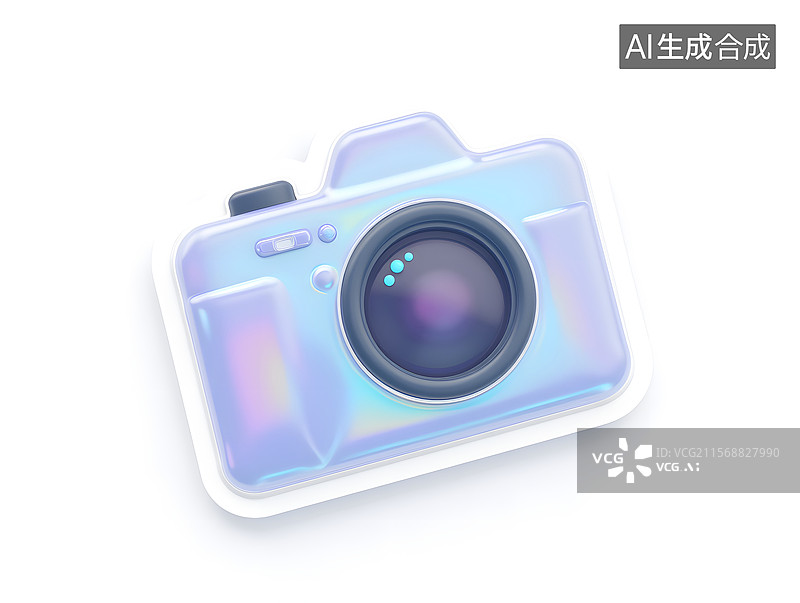 【AI数字艺术】彩色相机的3D插画图片素材