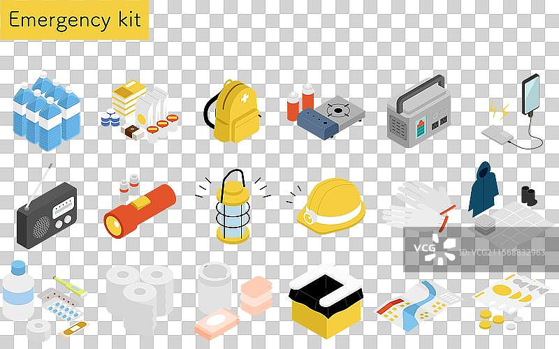 简单的等距紧急救援包套件图片素材