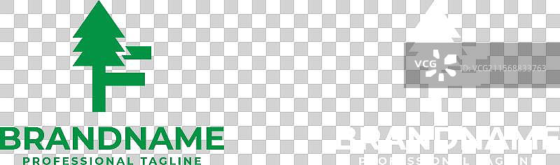 字母F树形标志，完美适用于环保主题图片素材