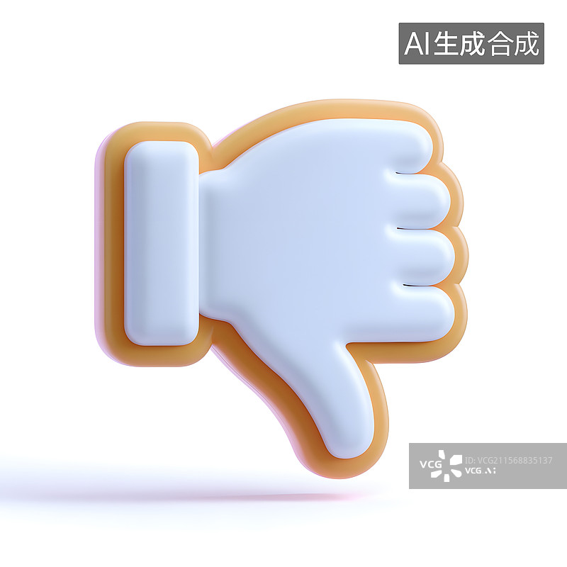 【AI数字艺术】3D否定手势的拒绝态度图标图片素材