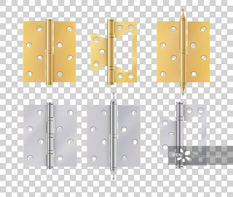 金色门铰链建筑五金图片素材