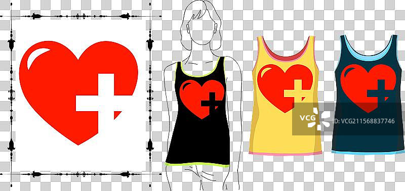 浪漫情侣设计T恤图片素材