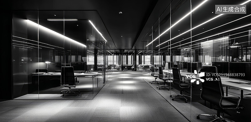 【AI数字艺术】现代办公室内部图片素材