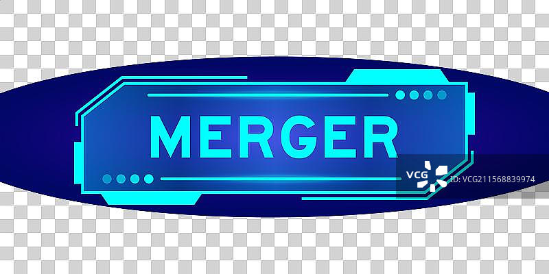 未来派HUD横幅，上面有“合并”字样图片素材