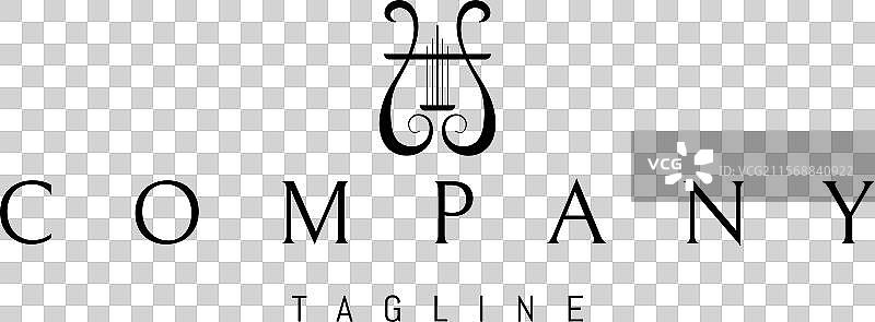 带有抽象竖琴图像的标志图片素材