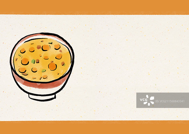 水墨风元宵节美食插画-油茶图片素材