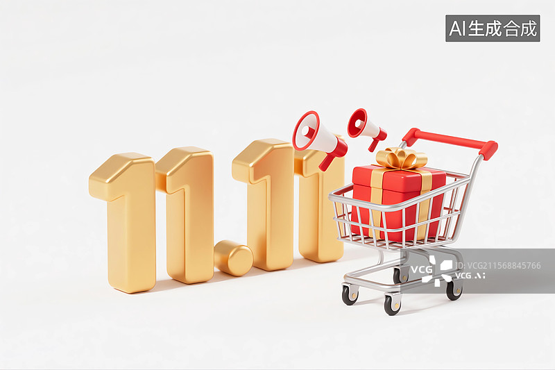 【AI数字艺术】双11促销购物节背景图片素材