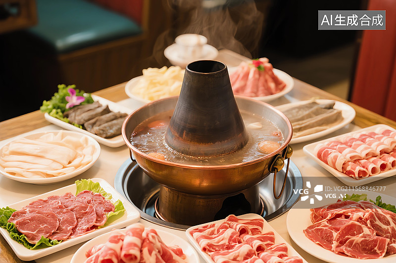 【AI数字艺术】涮羊肉美食图片素材