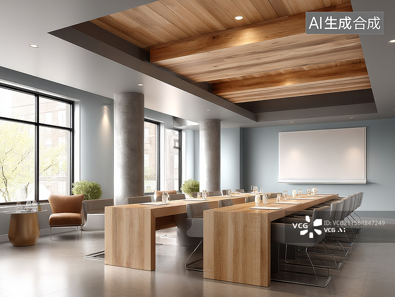 【AI数字艺术】现代会议室内部图片素材
