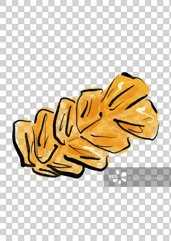 水墨风元宵节美食插画元素-麻花图片素材