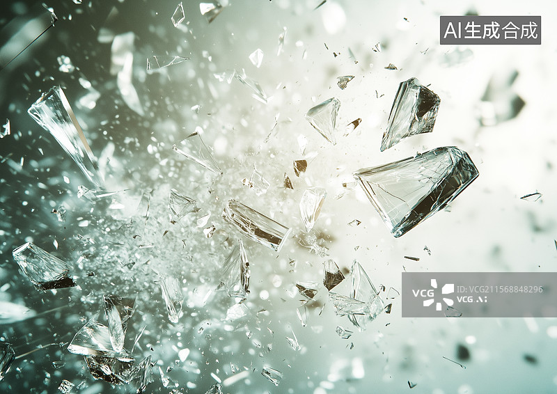 【AI数字艺术】破碎的玻璃碎片背景图片素材