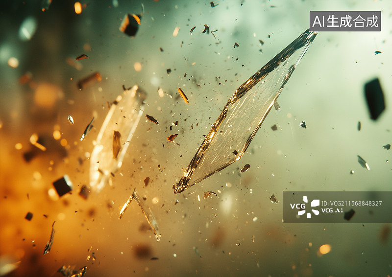 【AI数字艺术】破碎的玻璃碎片背景图片素材