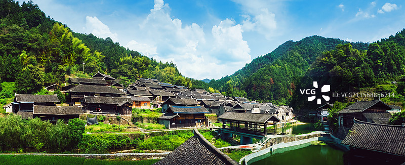 湖南省辰溪县五宝田古村落航拍全景（人文风光）​​图片素材