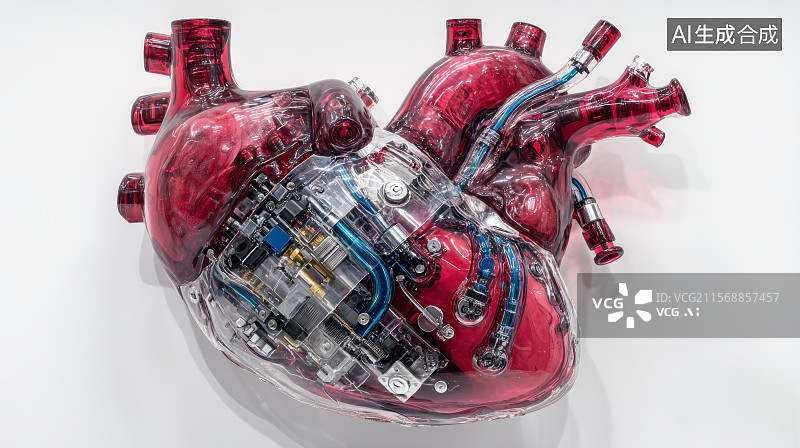 【AI数字艺术】人工智能心脏，器官图片素材