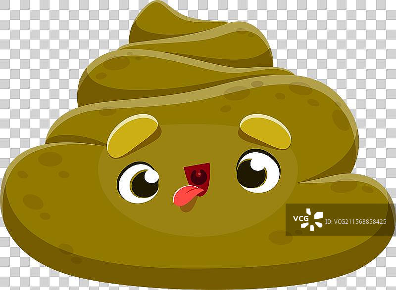 卡通便便表情符号，孤立的顽皮便便图片素材