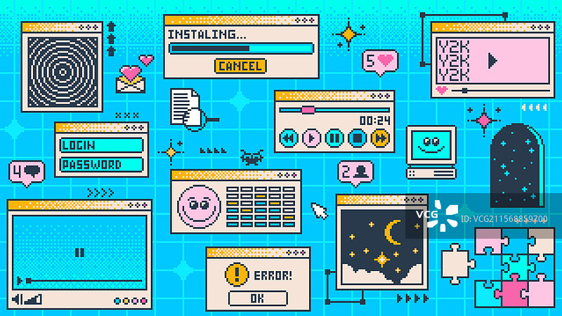 复古Y2K页面计算机窗口界面图片素材