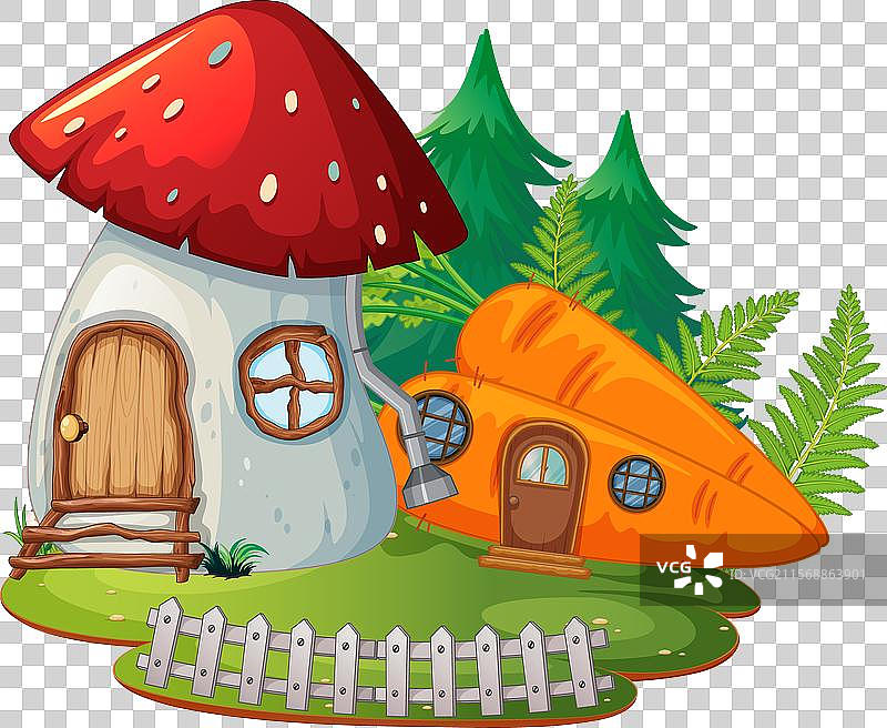 森林环境中的幻想家园图片素材