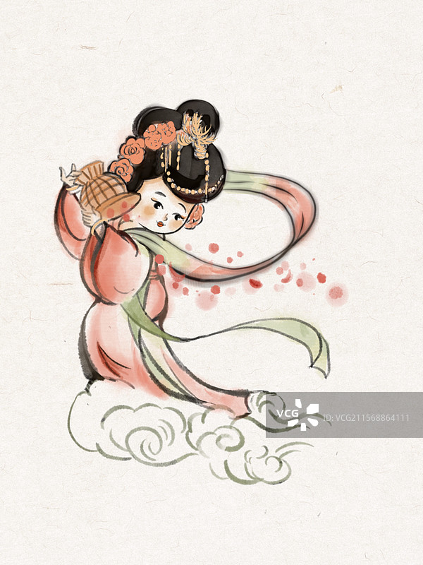 仙女散花Q版图片素材