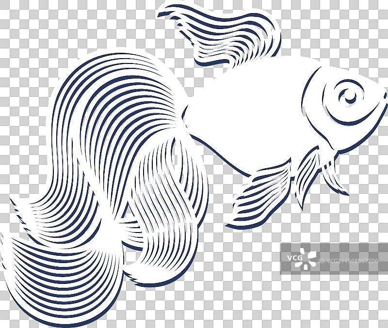 金鱼剪影图片素材