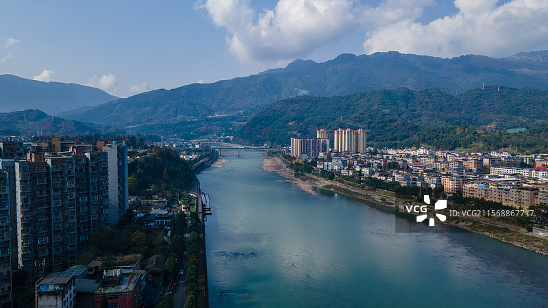 雅安灾后重建航拍图片素材