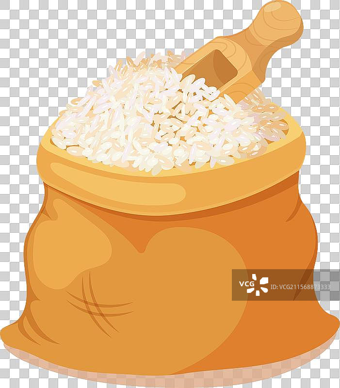 装满巴斯马蒂大米的黄麻袋图片素材