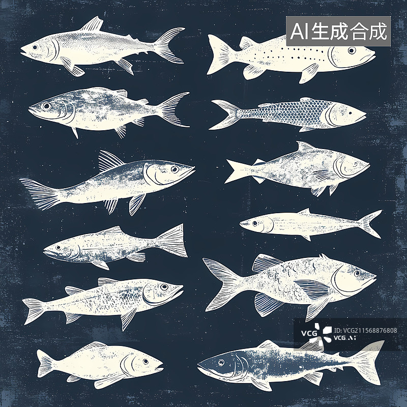 【AI数字艺术】深海鱼群的艺术图片素材