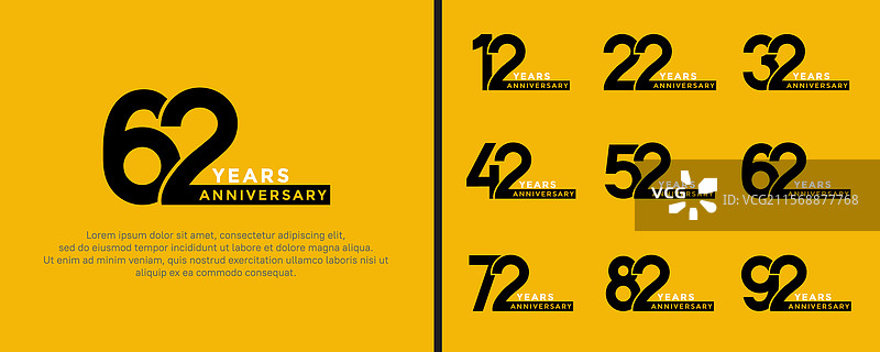 黑白色调的周年纪念logo设计集图片素材